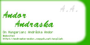 andor andraska business card